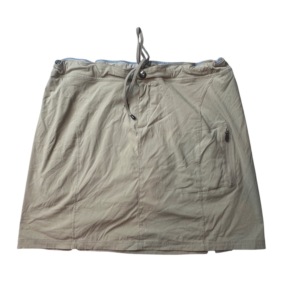 Columbia Skort‎ Women 16 Tan Omni-Shield Hiking Active Drawstring Pocket 37178